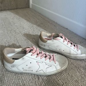 Golden Goose Sneakers - worn once w/pink laces